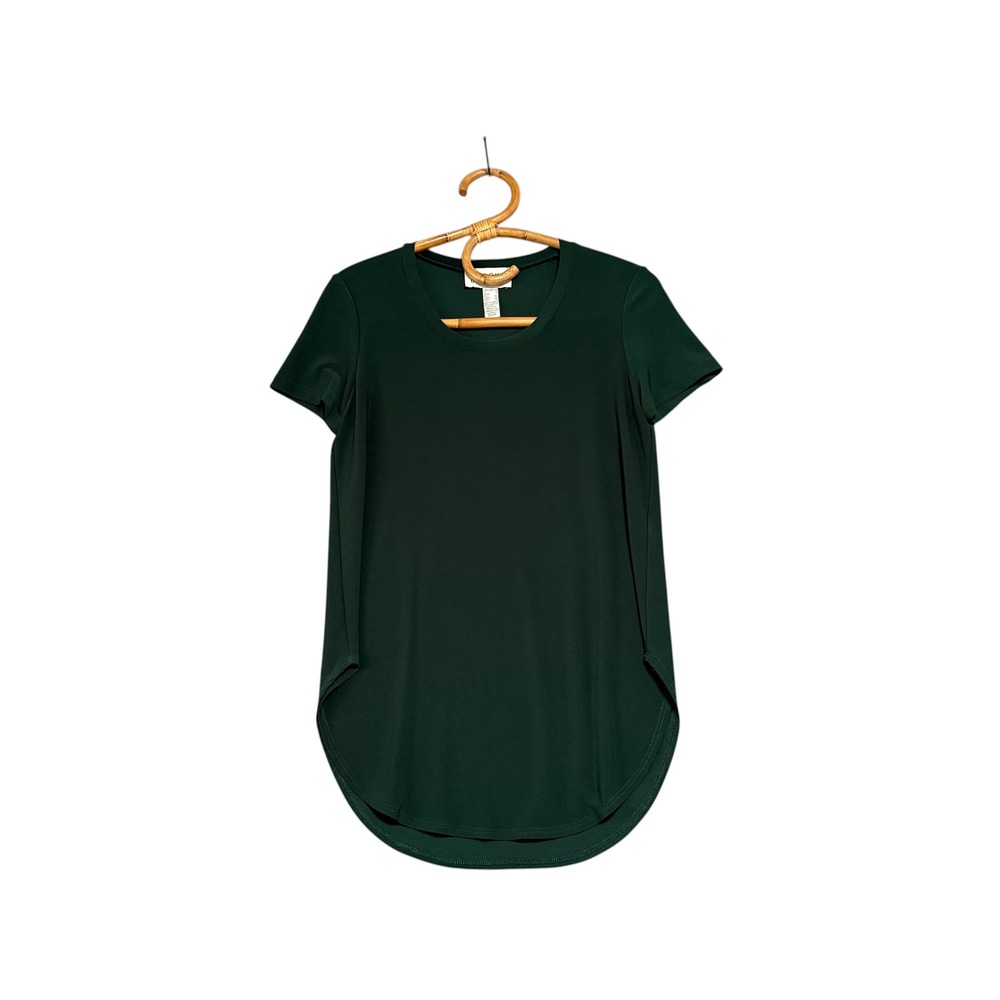 Joseph Ribkoff | Green Short Sleeve Round Hem Tunic Top Size 4